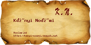 Kányi Noémi névjegykártya